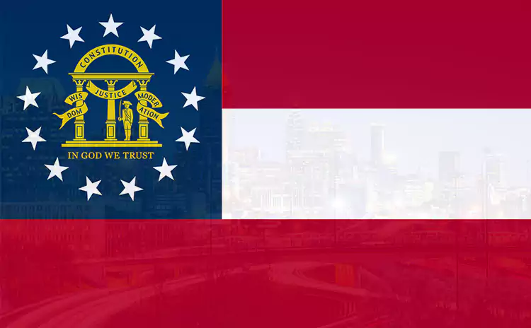 Georgia Flag with Skyline